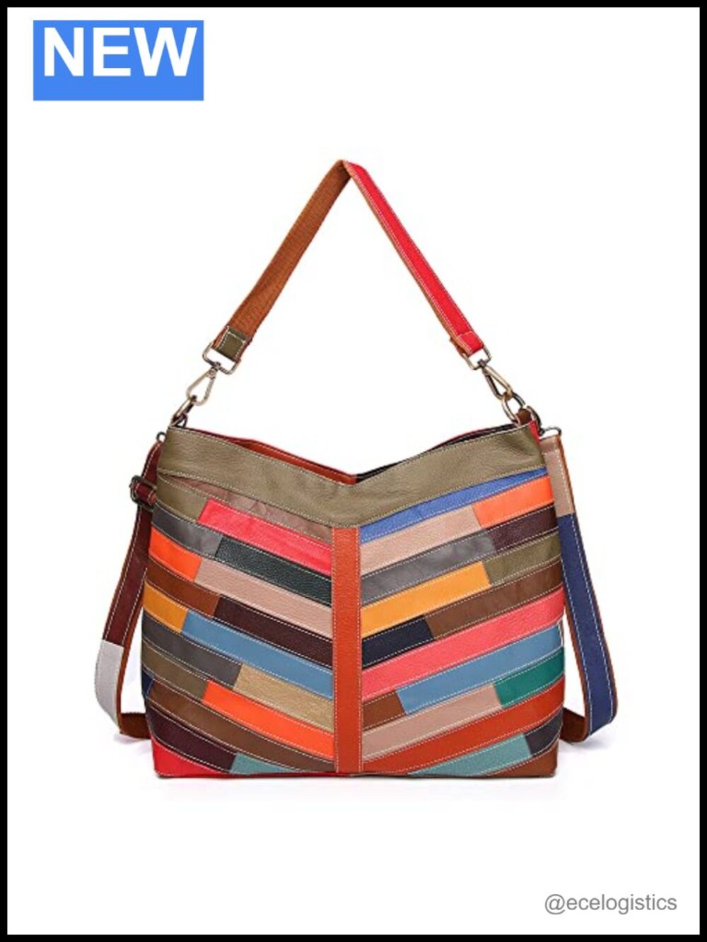Genuine Leather Tote Handbag with Adjustable Straps - Work Travel Casual 6